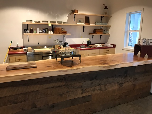 Salvaged Sequoia Live Edge Counter Install Samish Bay Cheese